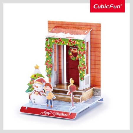 Cubic Fun - Puzzle 3D casa decorata de Craciun 20 piese Cubic Fun - 1